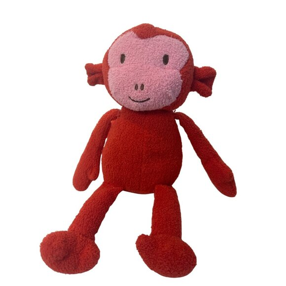 Animal Adventure Red Monkey Plush Toy 12" 2012 Lt. Pink Face Stuffed Animal - Picture 1 of 6